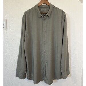 BYLT Basics Green Button Up XXL Long Sleeve Men Shirt Casual